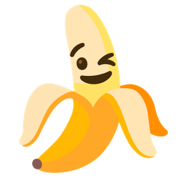 winking face and banana
