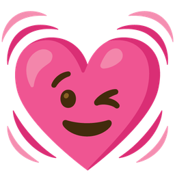 winking face and beating heart