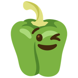 winking face and bell pepper