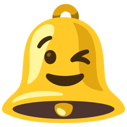 winking face and bell
