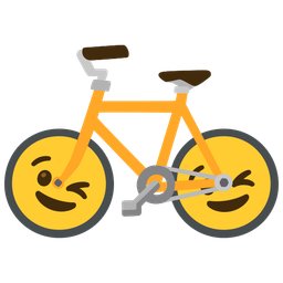 winking face and bicycle