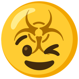 winking face and biohazard