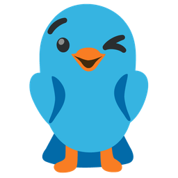 winking face and bird