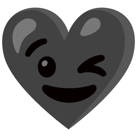 Winking face and Black heart