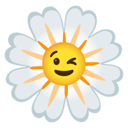 winking face and blossom