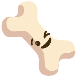 winking face and bone