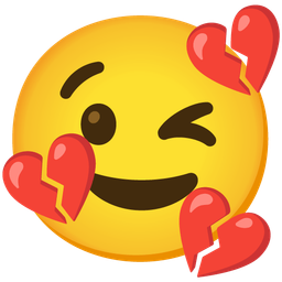 winking face and broken heart