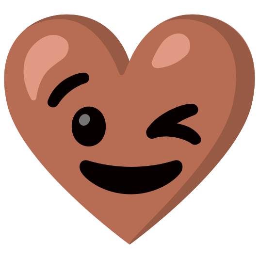 Winking face and Brown heart