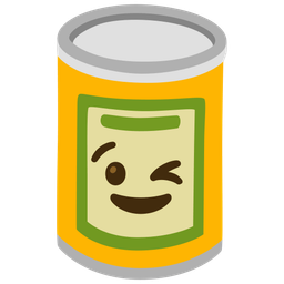 winking face and canned food