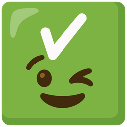 winking face and check mark button