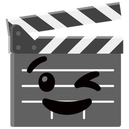 winking face and clapper board