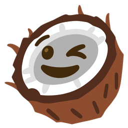 winking face and coconut