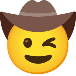 winking face and cowboy hat face