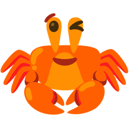 winking face and crab