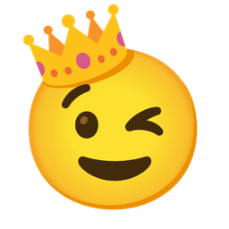 winking face and crown