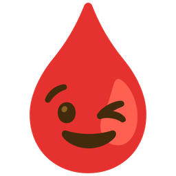 winking face and drop of blood