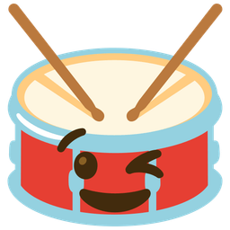 winking face and drum