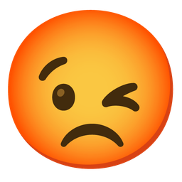 winking face and enraged face