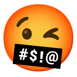 winking face and face with symbols on mouth