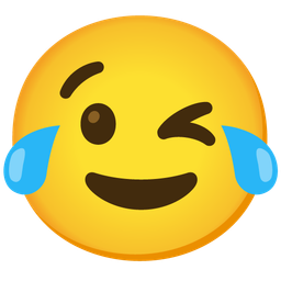 Winking face and Face with tears of joy