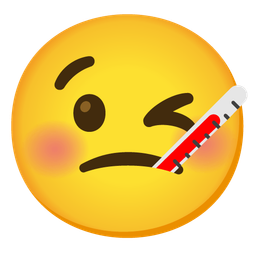 winking face and face with thermometer