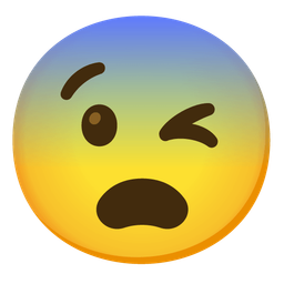 winking face and fearful face