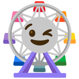 winking face and ferris wheel