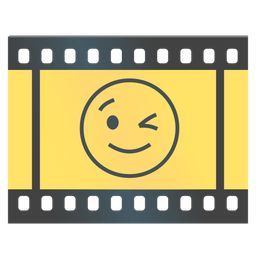 winking face and film frames