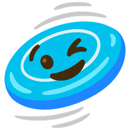 winking face and flying disc