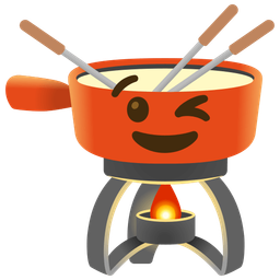 winking face and fondue