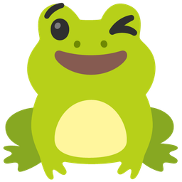 winking face and frog
