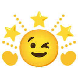 winking face and glowing star