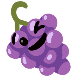 winking face and grapes