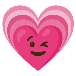 winking face and growing heart