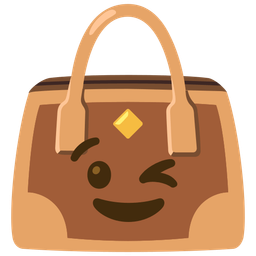 winking face and handbag