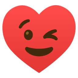 winking face and heart suit