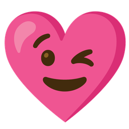 winking face and heart with ribbon