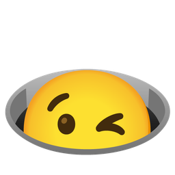 winking face and hole