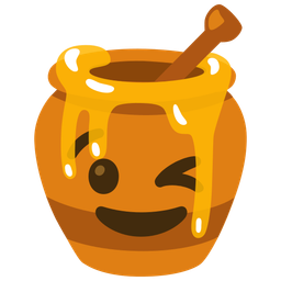 winking face and honey pot