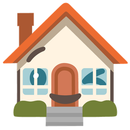 winking face and house