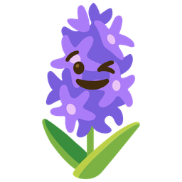 winking face and hyacinth