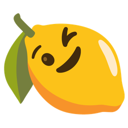 winking face and lemon