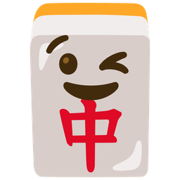 winking face and mahjong red dragon