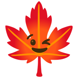 winking face and maple leaf