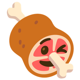 winking face and meat on bone