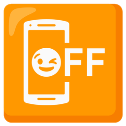 winking face and mobile phone off