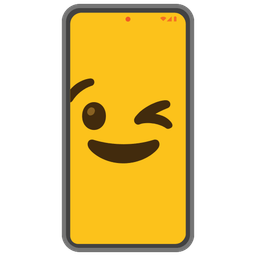 winking face and mobile phone