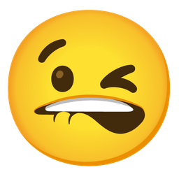 winking face and mouth