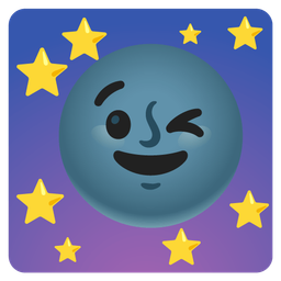 winking face and new moon face