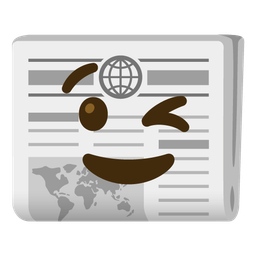 winking face and newspaper